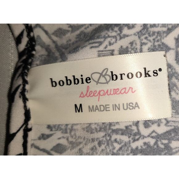 Bobbie Brooks Sleepwear Tank Sz M Black & White Racerback Geometric Design Med - Picture 9 of 10